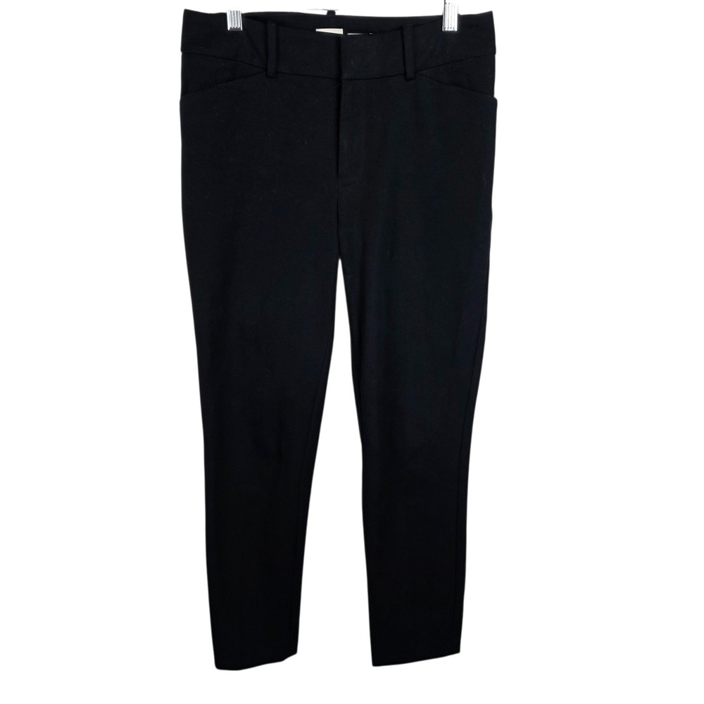 A New Day Dress Pants Women 2 Black Good Stretch Mid Rise Slim Tapered Office
